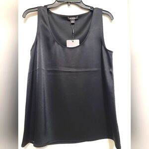 Black St. John satin tank top